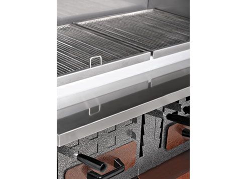 Väggmonterad kolgrill - 2150x750x2350 mm - rostfritt stål AISI 304