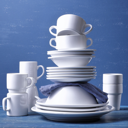 (12 Stück) BUDGETLINE - Kaffeetasse Mammoet Neo - 190ml - Weiß
