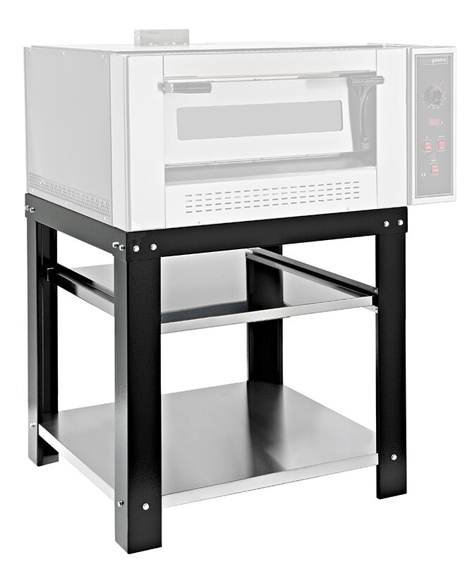 Support pour four à pizza - Noir - 1210x1165x850mm - avec 2 étagères - compatible avec GPOE930DN