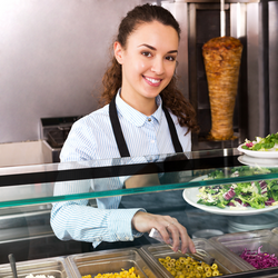 Vetrina refrigerata da banco PREMIUM con luce LED - 1400x335mm - 6x GN 1/4