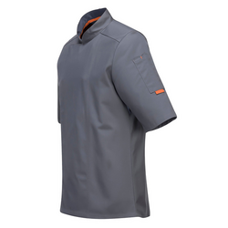 Kortärmad MeshAir Pro Chef Jacket - Grå - Storlek: XL
