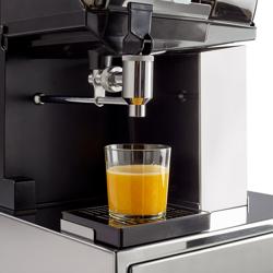 Automatyczna wyciskarka do pomarańczy - 550W - 92kg - z automatyczny podajnik, tryb czyszczenia, kranik dozujący, licznik owoców, pojemnik na skórki 15kg, kosz 6kg, ANTI-Drip - aluminium, elementy ze stali nierdzewnej - z podstawą