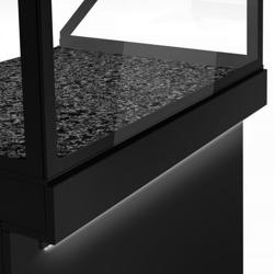 Ohřevná vitrína TORONTO - 1500 mm - černá přední část - LED osvětlení - ohřevná deska