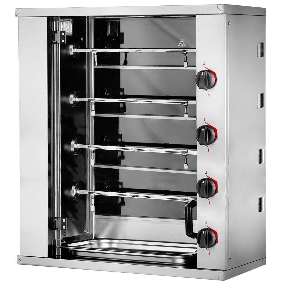 Électrique Rôtissoire à poulets Compacte à poser - avec 4 broches pour jusqu’à 12 poulets - 8,8kW