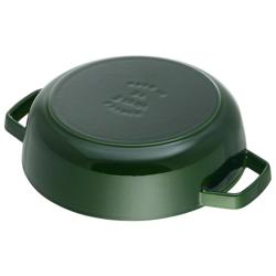 STAUB | TALHERES - Assadeira com estrutura em forma de gota Chistera - 280mm - Ferro fundido - Verde manjericão