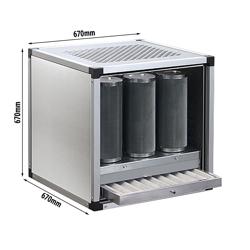 Sistema de filtrado por carbón activo para 2500 m³ - sin motor - con prefiltro y filtro de carbón activo