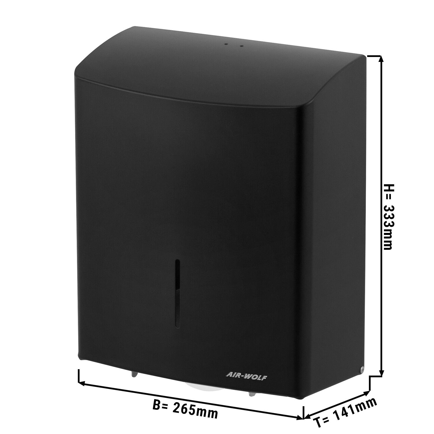 AIR-WOLF | Distributeur de serviettes en papier duplex - pour 3 rouleaux ménagers ou 1 grand rouleau - inox - Noir mat