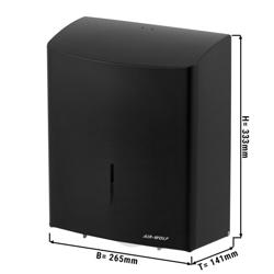 AIR-WOLF | Duplex Paper Roll Dispenser – wall-mounted - stainless steel - matte black - 3 rolls/1 jumbo