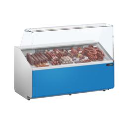 Vitrine réfrigérée de présentation - 1600 mm - Panneau frontal bleu clair        