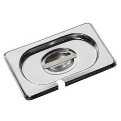 Couvercle inox GN 1/9 - avec encoche louche - 108x173x38mm