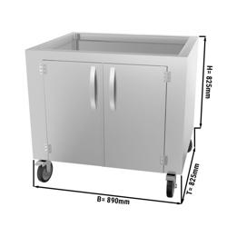 Alt Çerçeve - 890x825x825mm - paslanmaz çelik - ile tekerlekler - uyumlu: CHOE881