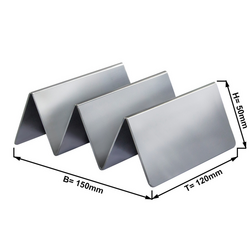 Taco/sandwich houder - 120x150mm - Chroom
