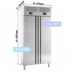 Fridge Freezer Combination Stainless steel PREMIUM PLUS - GN 1/1 - 745L - with 2 doors