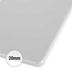 لوح تقطيع - 325x530mm - السماكة: 20mm - متوافق مع HACCP - بولي إيثيلين PE500 - أبيض - آمن لغسالة الصحون