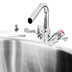 Gas Druck Kochkessel - 150 Liter - Indirekte Beheizung - 20,9 kW - mit Wasserzulauf & Ablasshahn
