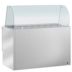 Saladette PREMIUM - 1368mm - 368L - 3 portas - vitrine alta em vidro para 4x GN 1/1