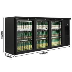 Bar- & Getränkekühltisch PREMIUM - 1989x528mm - 410 Liter - mit 3 Glastüren
