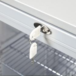 GASTRO-COOL | Réfrigérateur de bar - 600 mm - 128 Litres - avec 1 porte vitrée battante - Argent    
