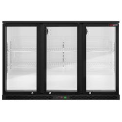 Barkühlschrank - 1330mm - 320 Liter - mit 3 Glasflügeltüren - Schwarz