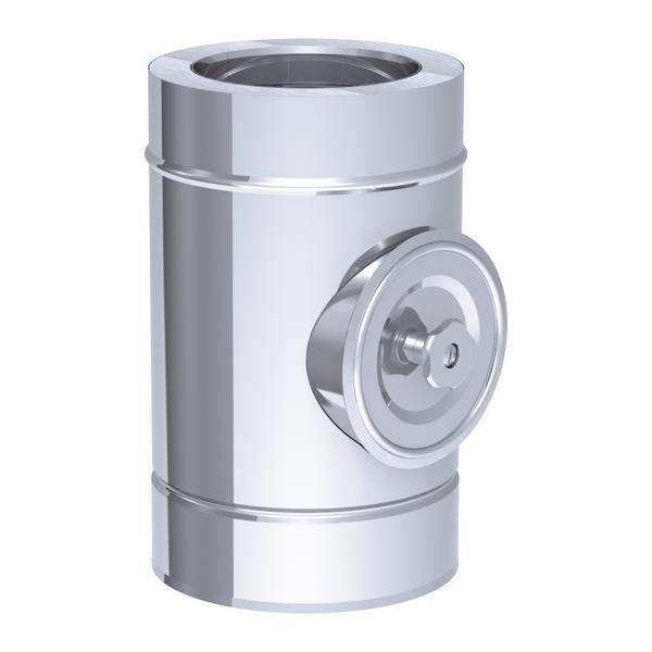 Straight Flue Pipe - in Stainless Steel - Length: 0.376 m - for Outer Pipe Ø 250 mm - Ø 200 mm