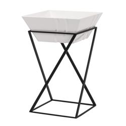 Présentoir buffet / étagère - noir - incl. 1 bol en mélamine - rectangulaire