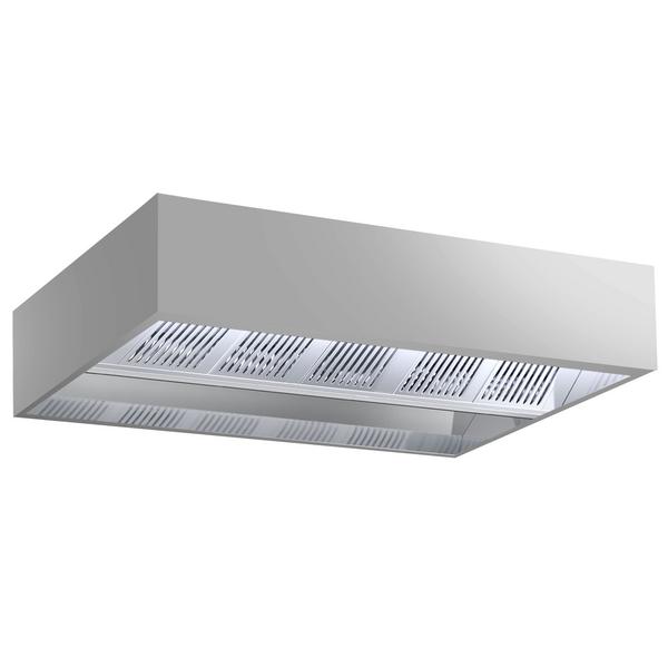 Hotte de plafond professionnelle à induction - 2800mm - sans moteur - avec filtres coupe-feu type B