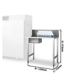 Tavolo di alimentazione - 1300 mm - attacco destro - con 1 vasca e scivolo di scarico - per KSS118