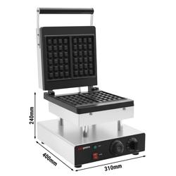 Macchina per waffel - Singola - Manuale - 2 kW - Forma: 2 waffel di Bruxelles - Piastre di cottura rivestite in teflon