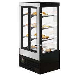 Vitrine de comptoir réfrigérée - 850L - 1000mm - Double vitrage - avec 3 étagères - portes coulissantes vitrées arrière - Noir