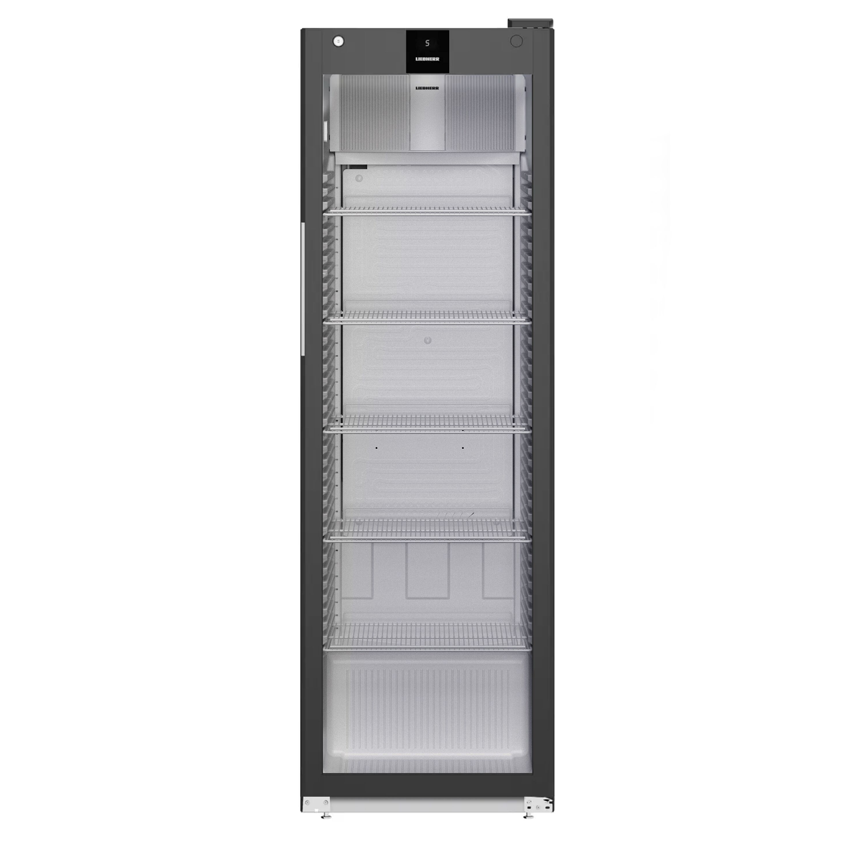 LIEBHERR | Réfrigérateur PERFORMANCE - 400 litres - Intérieur en plastique - Avec 1 porte en verre - Noir   
