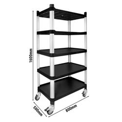 Etajeră din plastic cu părți laterale - cu 5 rafturi