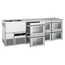 منضدة البار PREMIUM - 2500x700mm - 6 أدراج زجاجية