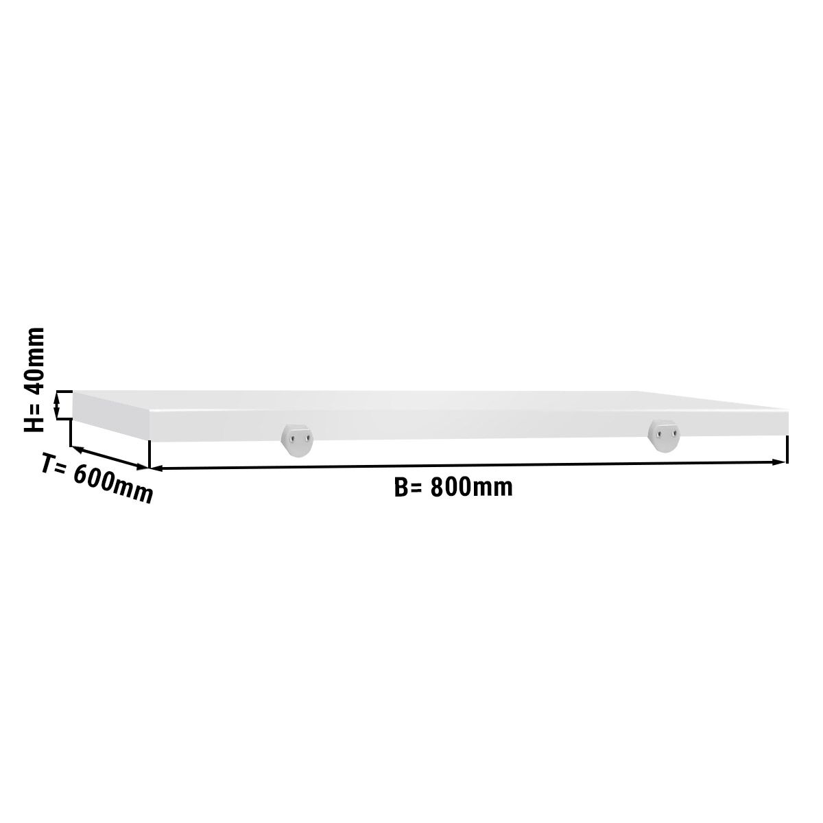 Planche à découper pour table de travail - 800x600 mm - Conforme HACCP - Blanc