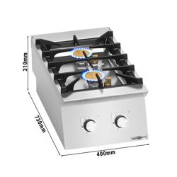 Gasfornuis – tafelmodel - 12,0kW - 2 branders - Ø95mm