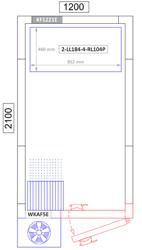 Aluminium/kunststof stelling - 952x1800mm - Diepte: 460mm - met 4 schappen - Draagvermogen totaal: 600kg