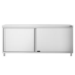 Edelstahl Arbeitsschrank PREMIUM - 2000x600mm - mit Schiebetür