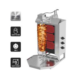 Commercial Electric Gyros/Kebab Grill, Top Motor – 40 kg - 5.40 kW - 3 individually adjustable burners - 400 V