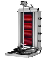 Macchina per Kebab Professionale Elettrico  - 4 resistenze - max 60kg - Da banco - incl. 2 flügeltüren; vaschetta raccogli grassi