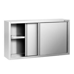 Armadio pensile in acciaio inox PREMIUM - 1400x400mm - con porte scorrevoli - 800mm di altezza