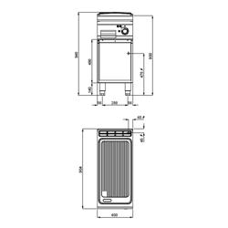 Commercial Electric Griddle - 6.6kW - Ribbed Plate - on Stand