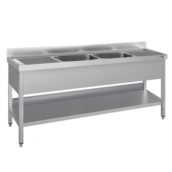 Masa chiuveta ECO - 2000x700mm - cu baza de baza si 2 chiuvete la mijloc 