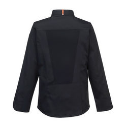 (5 st) Långärmad MeshAir Pro Chef Jacket - Svart - Storlek: L