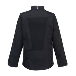 (5 pcs) Veste de cuisine professionnelle MeshAir Pro respirante - Manches longues - Noir - Taille : XL