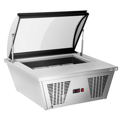 Vitrina de helados de sobremesa - tapa abovedada - para recipientes de helado de 4 x 5 litros
