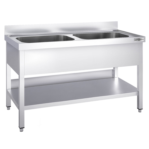 Mueble fregadero PREMIUM - 1200x600mm - con base y 2 lavabos en el centro