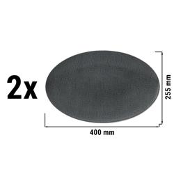 (2 sztuki) SELTMENN WEIDEN | Talerz głęboki – 400 x 255 mm – antracytowy  