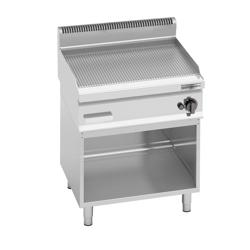 Gasbakplaat - 8kW - Geribbeld - Bakoppervlak: 596x430mm - met open onderbouw