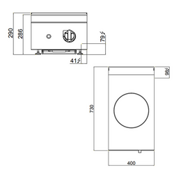 Induktiovokki - 3,5 kW - 1 keittotaso - Ø 300 mm	
