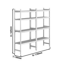 Regalset Aluminium - Bautiefe: 360mm - Tragkraft: 600 kg