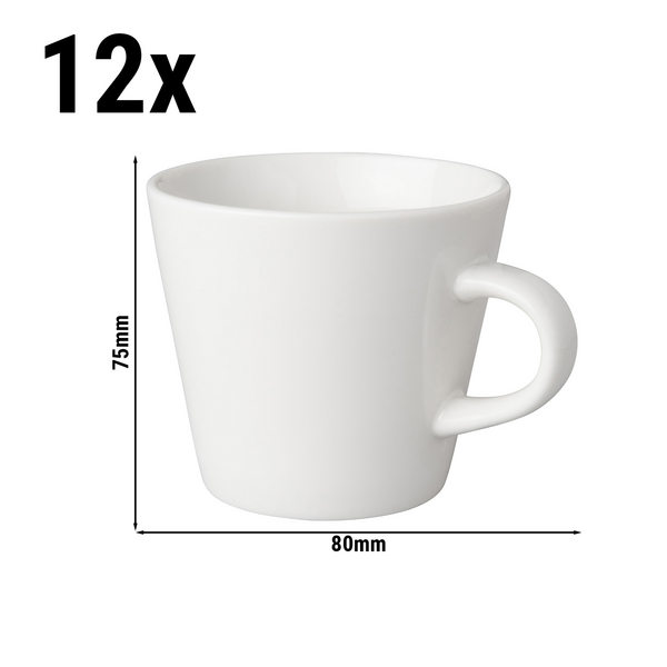 (12 bucăți) BUDGETLINE - Ceașcă de cafea Mammoet Neo - 190ml - Alb